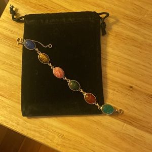 1/20 12k multi stone scarab bracelet